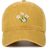 Julpsk Women's Vintage Floral Hat Wash Cotton Adjustable Dad Embroidered Baseball Cap for Men