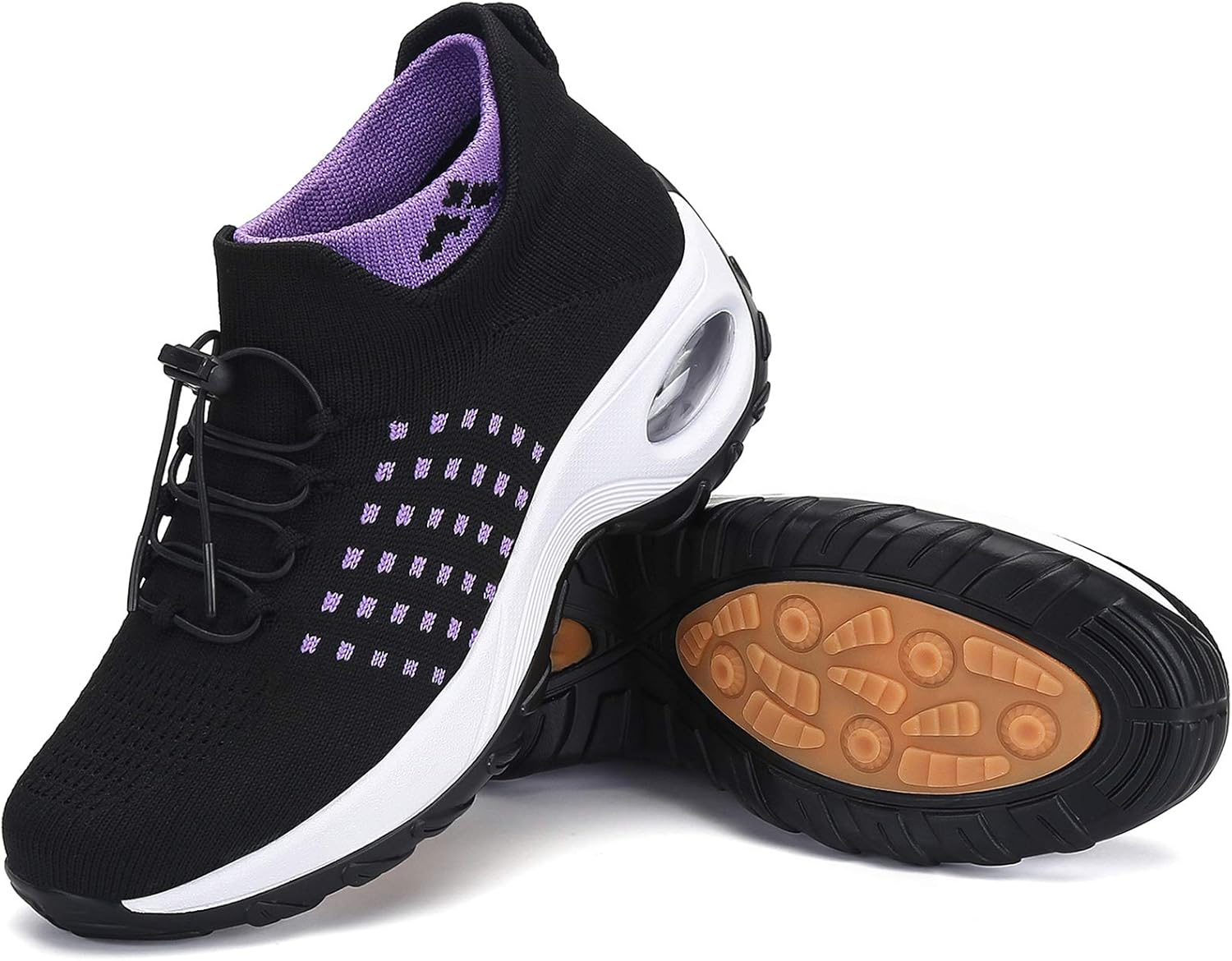 Chaussures de marche pour femme Baskets tendance à enfiler En maille Coussin d
