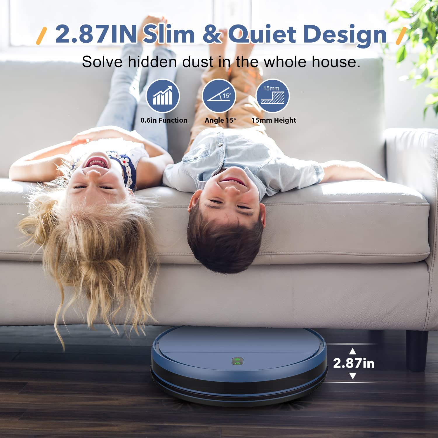 UMMUND Robot Vacuum and Mop Combo, 2 in 1 Robotic Vacuum Cleaner, with WiFi/App/Voice, Schedule Settings, Self-Charging, Ideal for Hard Floor, Pet Hair and Low Pile Carpet - Image 5