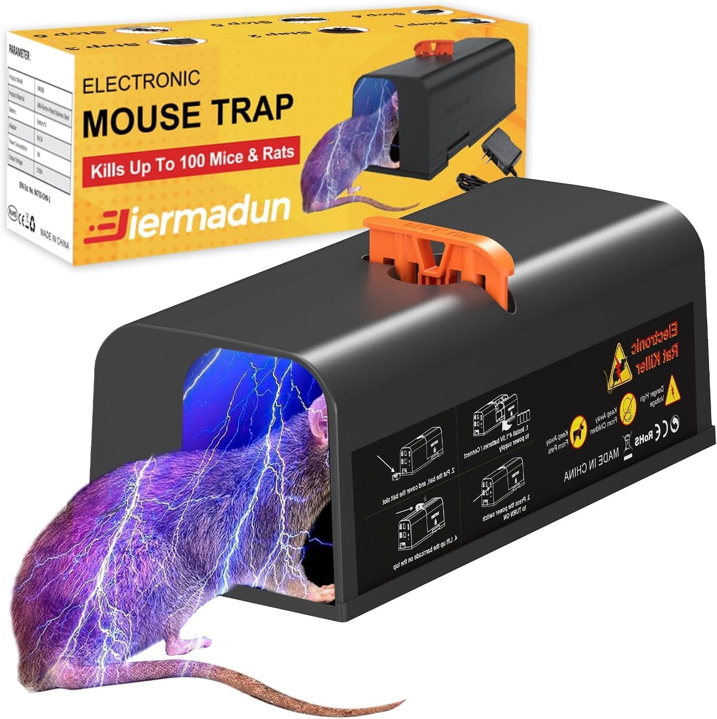 Photo 1 of Electric Mouse Trap, No Touch No View Electric Mouse and Rat Trap Indoor for Home, Electronic Humane Mice Killer Effective Instant Kill Rodent Zapper with High Voltage Anti Escape Design Pet Safe