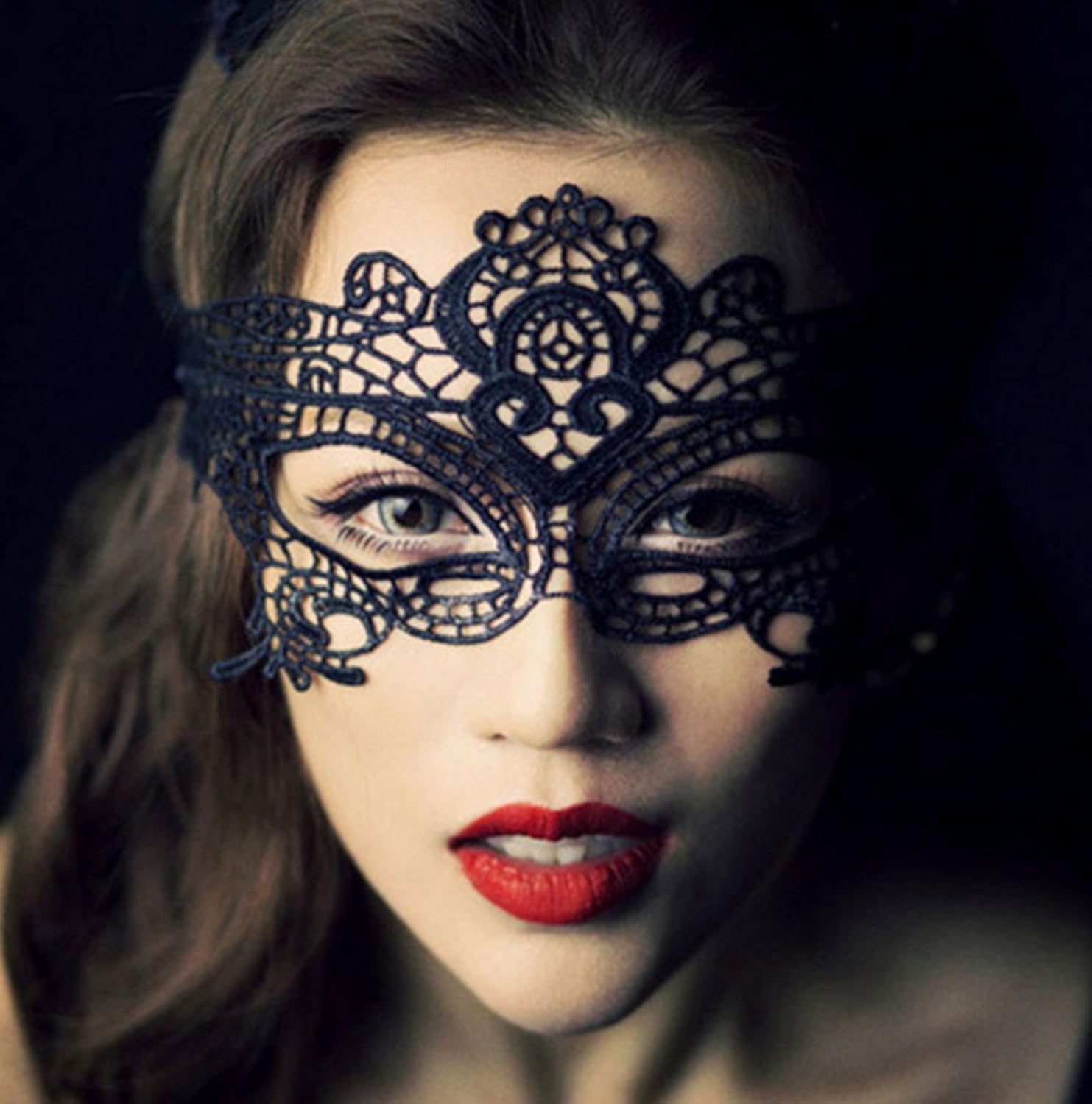 Amazon.com: OEM Vampire Style Mask Woman Costume Sexy Lace ...