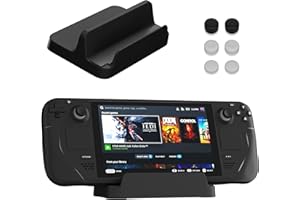 RHOTALL Stand Dock for Steam Deck with Silicone Non-Slip Pad, Stand Base Compatible with Steam Deck, Switch Standard Edition and Switch OLED with 6 Thumb Caps