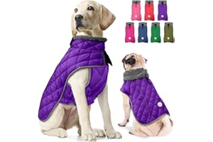 Fragralley Dog Winter Coat, Waterproof Windproof Reflective Fleece Jacket with Harness Hole, Warm Snow Vest for Small Medium Large Dogs​, Ideal Gifts
