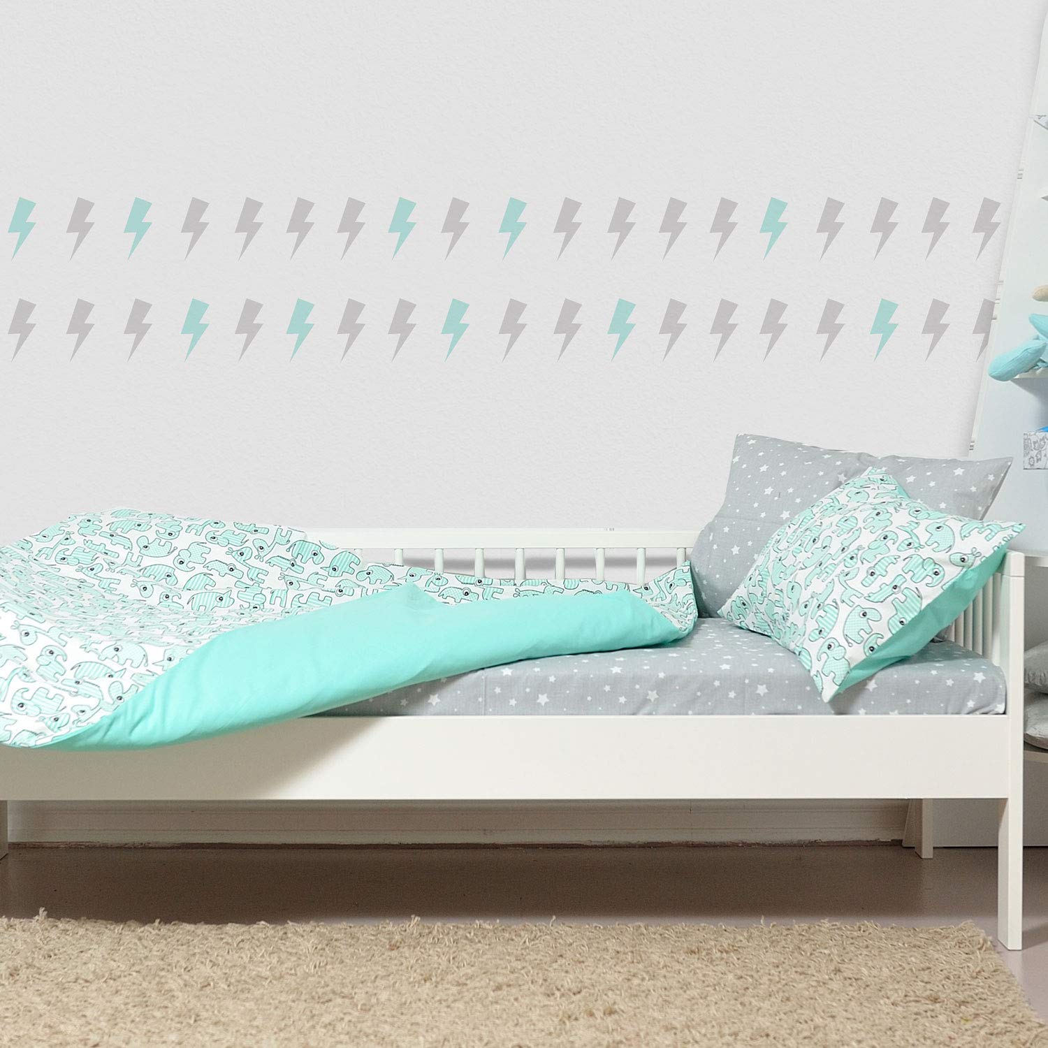 Lightning bolt wall stickers | Lots of colours options available | Perfect for a baby's nursery or child's bedroom