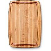 John Boos CB Series Rectangular Wooden Maple Cutting Board 20&rdquo;x14&rdquo; &ndash; 1.5&rdquo; Thick, 12-lb Reversible Butcher Block with Rounded Edges, Juice Groove, Edge-Grain &amp; Finger Grips &ndash; Made in the USA