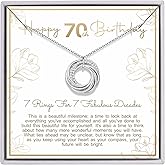 AM ANNIS MUNN Birthday Gifts for Women, 30th 40th 50th 60th 70th 80th 90th Birthday Gifts for Women 925 Sterling Silver 3 4 5 6 7 8 9 Decades Birthday Gifts for Her Jewelry for Women