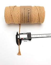 Macrame Cord,3mm x 328Feet Cotton Twine String