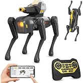 cxjoigxi Smart Robot Dog, Interactive STEM Toys, Robotic Dog with Blaster, Voice &amp; Remote Control, App Programming, 30+ Actions, Bionic Walking, Great Birthday Gifts for Kids Boys Girls Age 6+