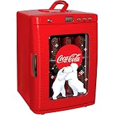 Coca Cola Mini Fridge - Refrigerator for Bedroom Office, Portable Table Top Beverage Cooler, 12V 110V Refrigerador For Drinks, Soda, Wines, Use In Car, Outdoor, Patio, 28 Can