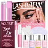 LASHVIEW Brow Lamination Kit - DIY Eyebrow Lamination Kit Professional Eye Brow Perm Kit At Home Instant DIY Eyebrow Lift Kit for Fuller Thicker Brows Lasts For Up to 6 Weeks