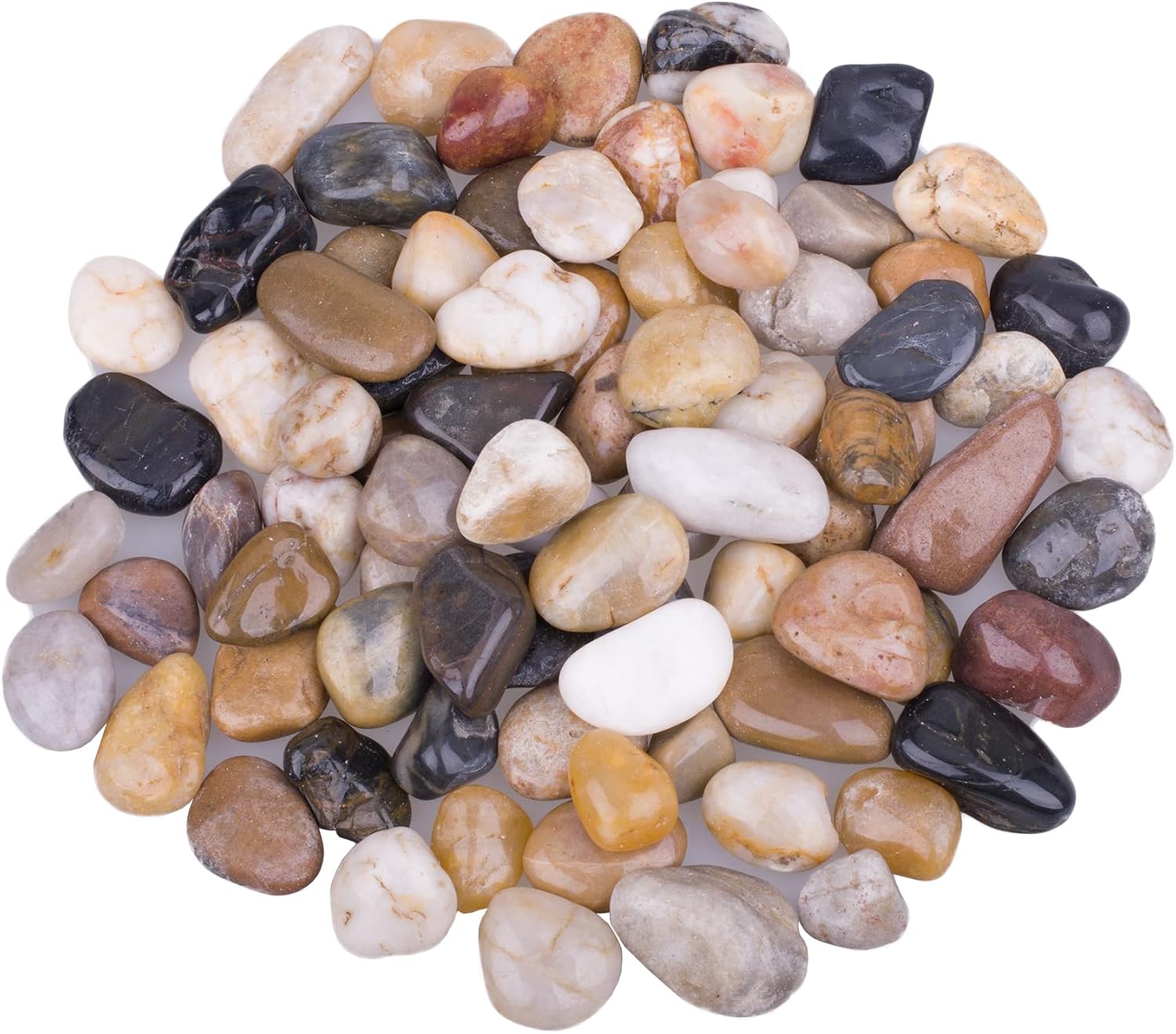Hardscaping Materials - Natural River Rocks; 12LB Outdoor Decorative Stones for Fish Tank, Vases, Succulents, Crafting, Home Decor and Garden Landscaping, Large Mixed (12)