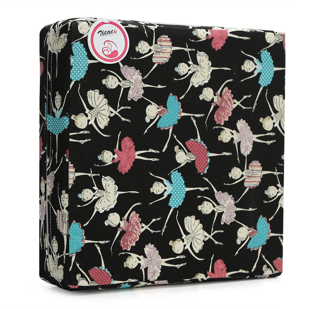 Booster Seat Owl Printed Harness Cushion Dismountable Kid Baby Seat Highten Pad Travel Storage Chair Toddler Infant Dining Chair (Dark Black)