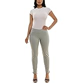 Zac & Rachel Womens Pull on Pattern Compression Ponte Slim Leg Ankle Pant