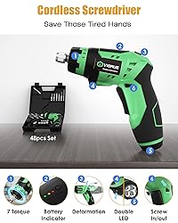 VIGRUE Cordless Screwdriver, Rechargeable Electric