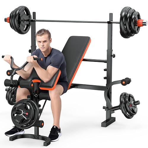 Bench Kuwait XDDIAS Bench Press, 6 IN 1 Olympic Weight Bench With Leg Extension ...