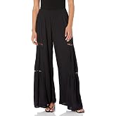 Angie Women's Wide Leg Pants with Lace Inserts