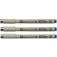 Pigma Sakura Micron - Pigment Fineliners - 0.8mm - Blue [Pack of 3]