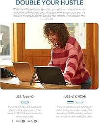 ARZOPA 17.3" Portable Monitor, 1080P FHD 103% sRGB