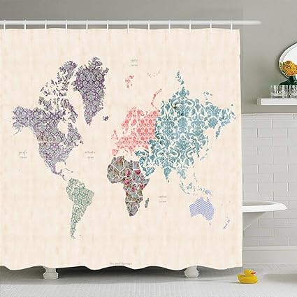 Amazon Com Ahawoso Shower Curtain 72x78 Inches Asia Vintage World