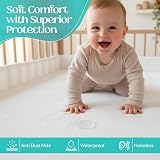 Sasma Home Waterproof Crib Mattress Protector Cotton Rich Hypoallergenic view 4