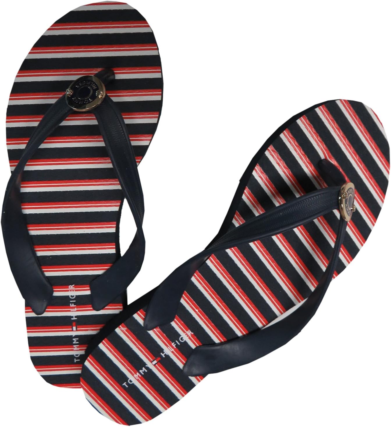 Tommy Hilfiger Women's Flip Flops Navy, Red and White (7