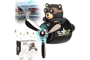 Bear Pilot Car Air Freshener, HUIJUTCHEN Cute Rotating Propeller Car Airplane Air Outlet Vent Clip Diffuser, Creative Aromatherapy Ornament Car Accessories Automotive Air Fresheners for Cars