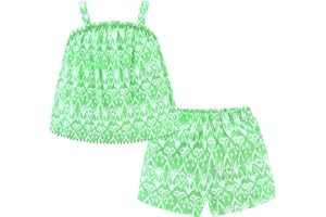 LittleSpring Girls Summer Outfits for Girl Floral Tank Tops and Shorts Casaul Set