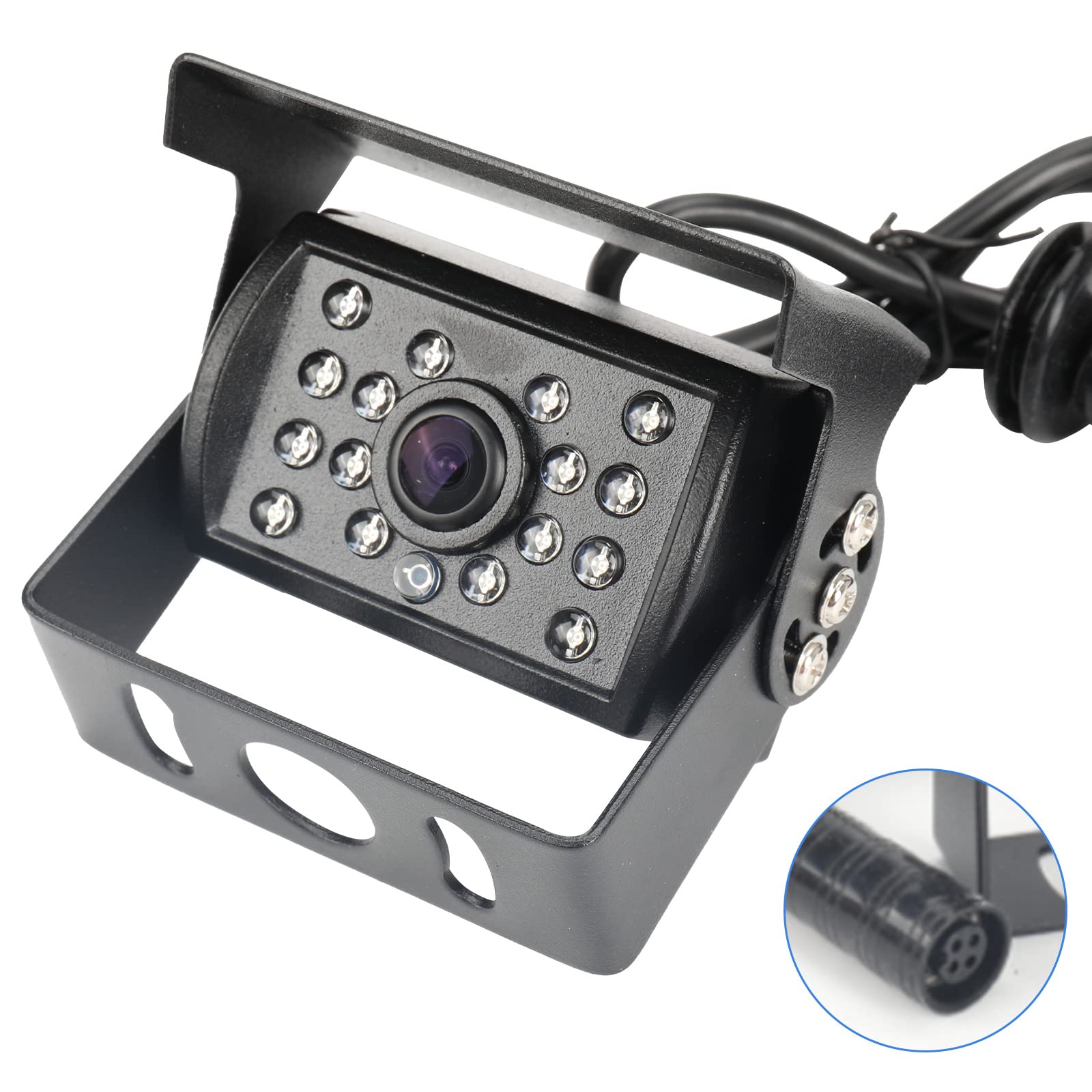 Car Reversing Camera, Rear View Backup Reversing HD 4 Pins Cable Kit for Car Truck Lorry Pickup Bus Vehicle Caravans- Waterproof, Night Vision DC 12V - 24V