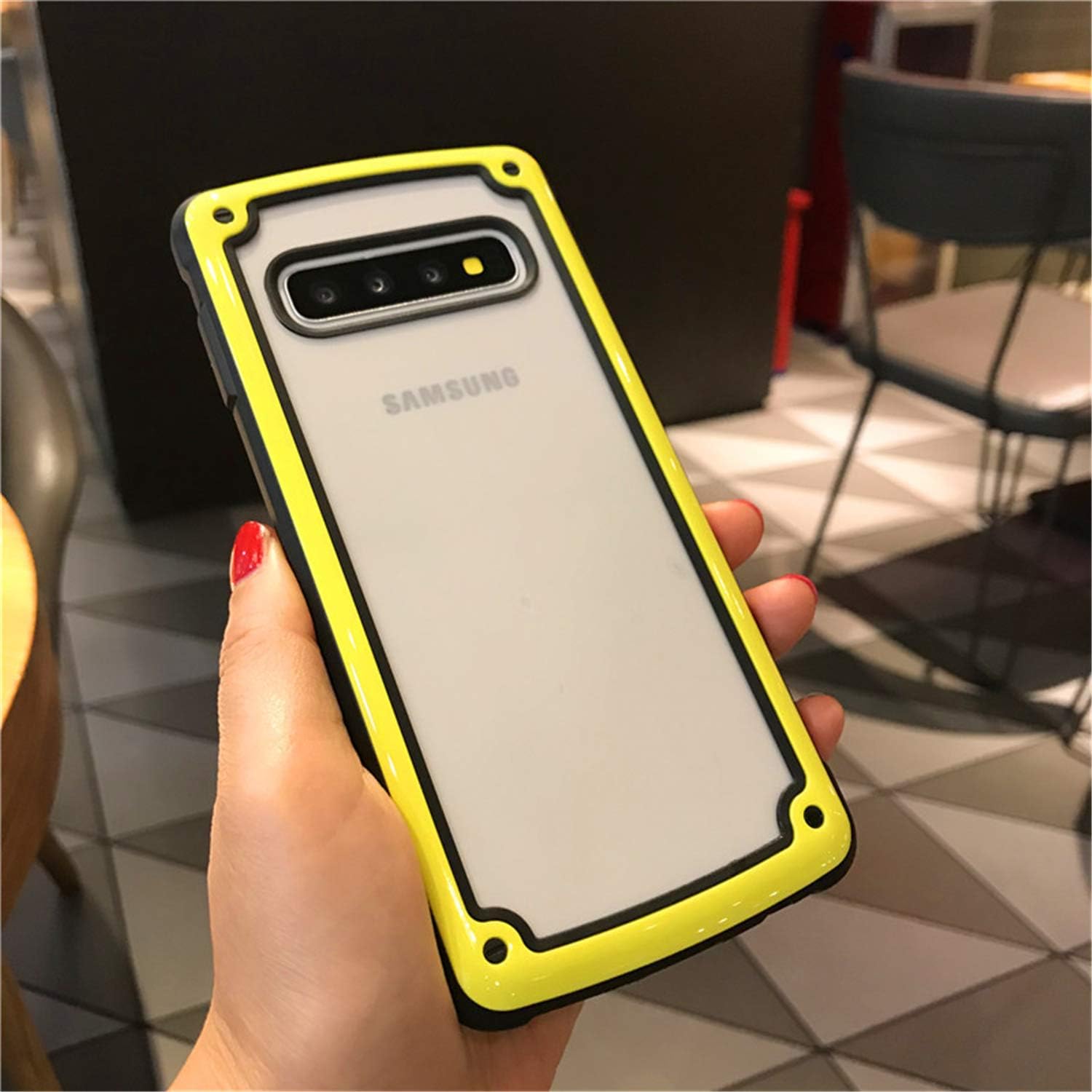 IMIFUN Samsung Galaxy Phone Case for s10 Ultra Protection Military Grade Drop and Shock Proof Extreme Heavy Duty Protection and Air Cushion Technology for Samsung s10 (Yellow, s10)