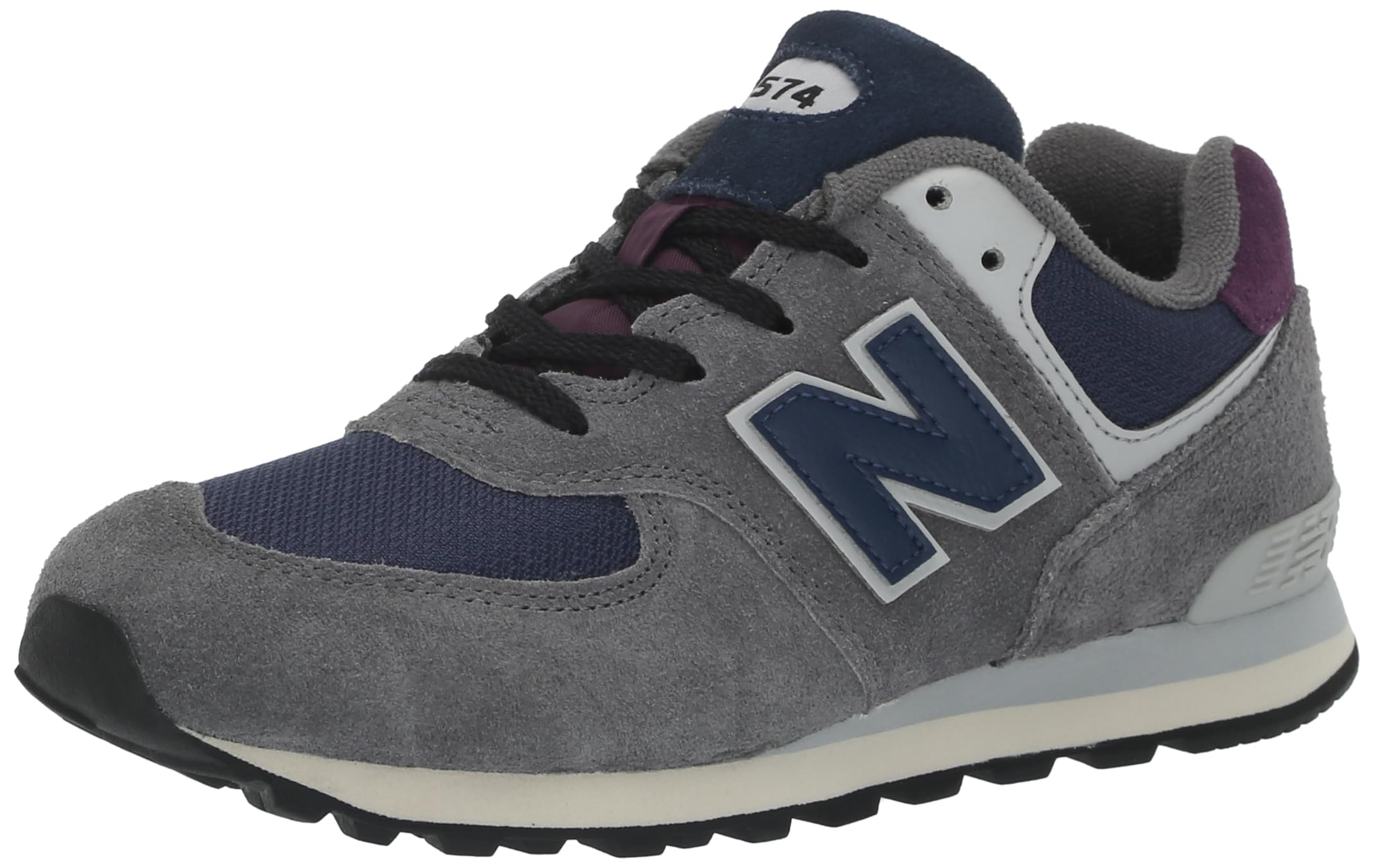 New Balance Kids 574 V1 70s Racing Lace-up Sneaker, CASTLEROCK/NB NAVY, 12.5 M Little Kid (4-8 Years) Image
