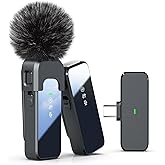 Wireless Lavalier Microphone for iPhone 15 16 & Android with Noise Cancellation, 100ft Transmission, 18H Battery Life, USB Type-C Wireless Lapel Microphone for Video Recording, Vlog, Streaming