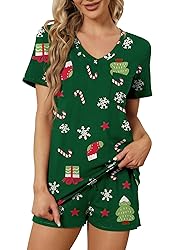 RUBZOOF Christmas Pajamas for Women Shorts Set