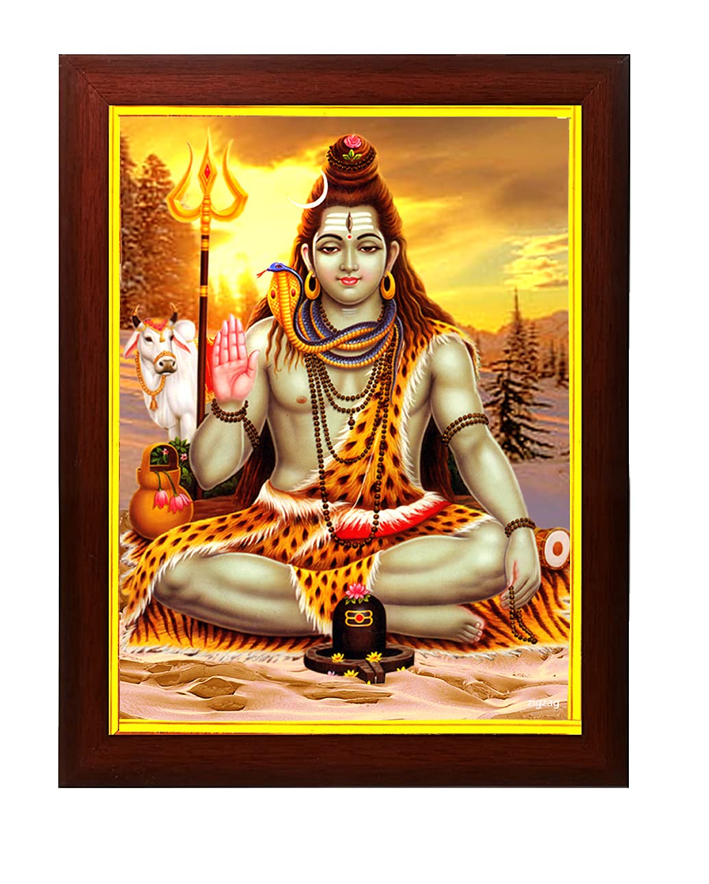 zig zag Lord Shiva Sankar Mahakal Photo Frame For wall / Table Size Medium ( 13.5x9.5 inches, Acrylic Glass)
