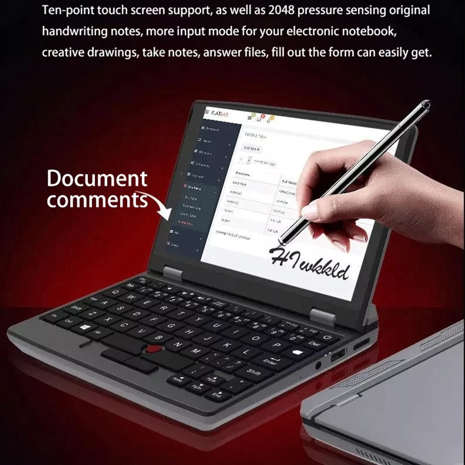 Mini Portable Laptop | Mini Computer Notebook with 7 Inch | 12GB & J4105 CPU | 2.4G/5G Band | Full Size Keyboard | Support 10, 11 (12G+128G)