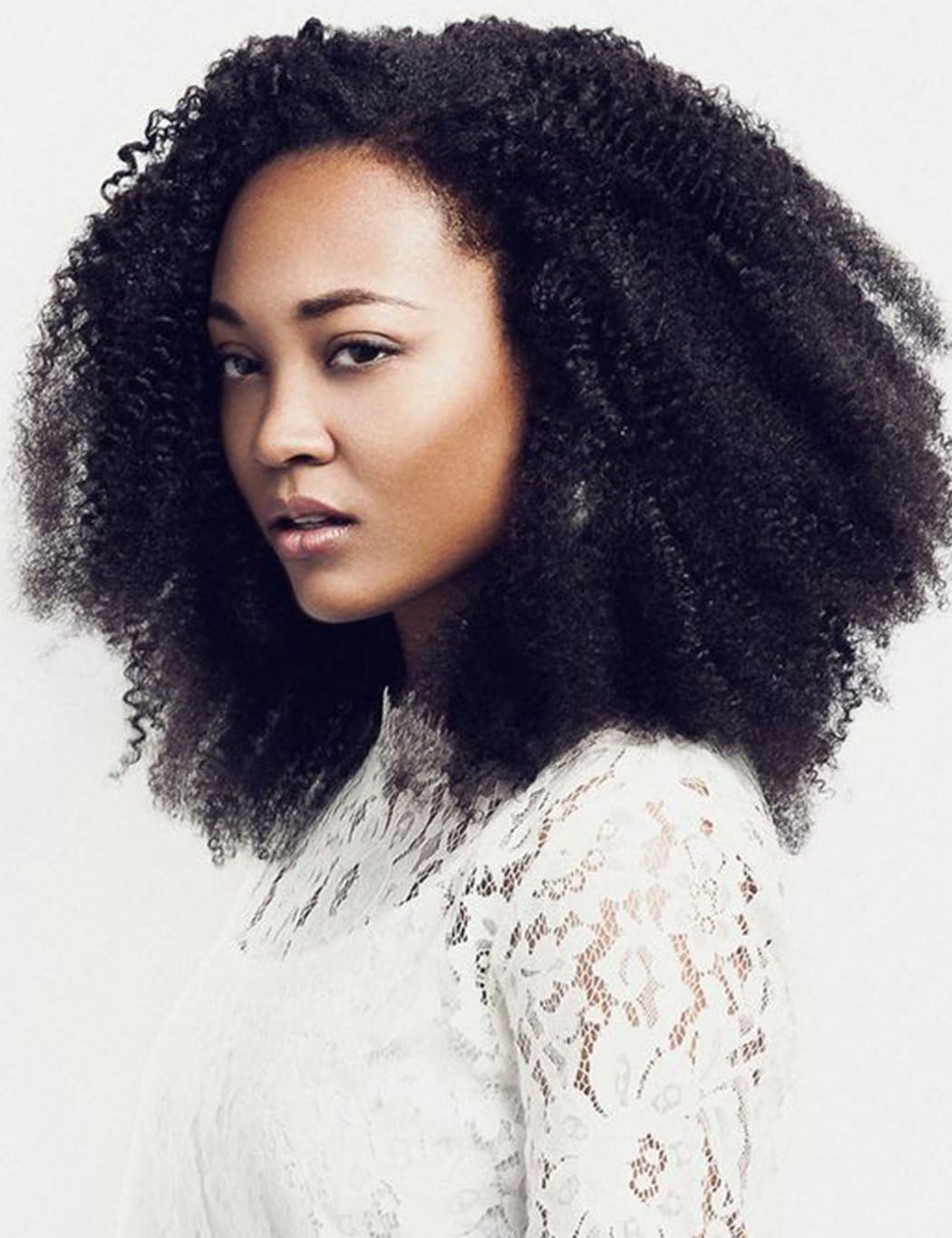 VoWigs Afro Kinky Curly 4b 4c 13x6 Lace Front Wig for Black Woman 150 Density Virgin Brazilian Human Hair Lace Frontal Wig Pre Plucked Natural Hair line with Baby Hair (14inch, Afro Kinky Curly 4b 4c)