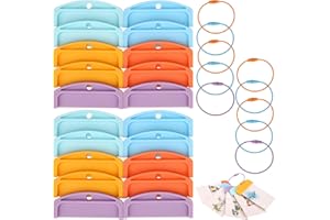20pcs Card Holder for Yoto, Portable & Reusable Plastic Card Holder Storage with 10 Ring Loops Practical Kids Travel Carrier 