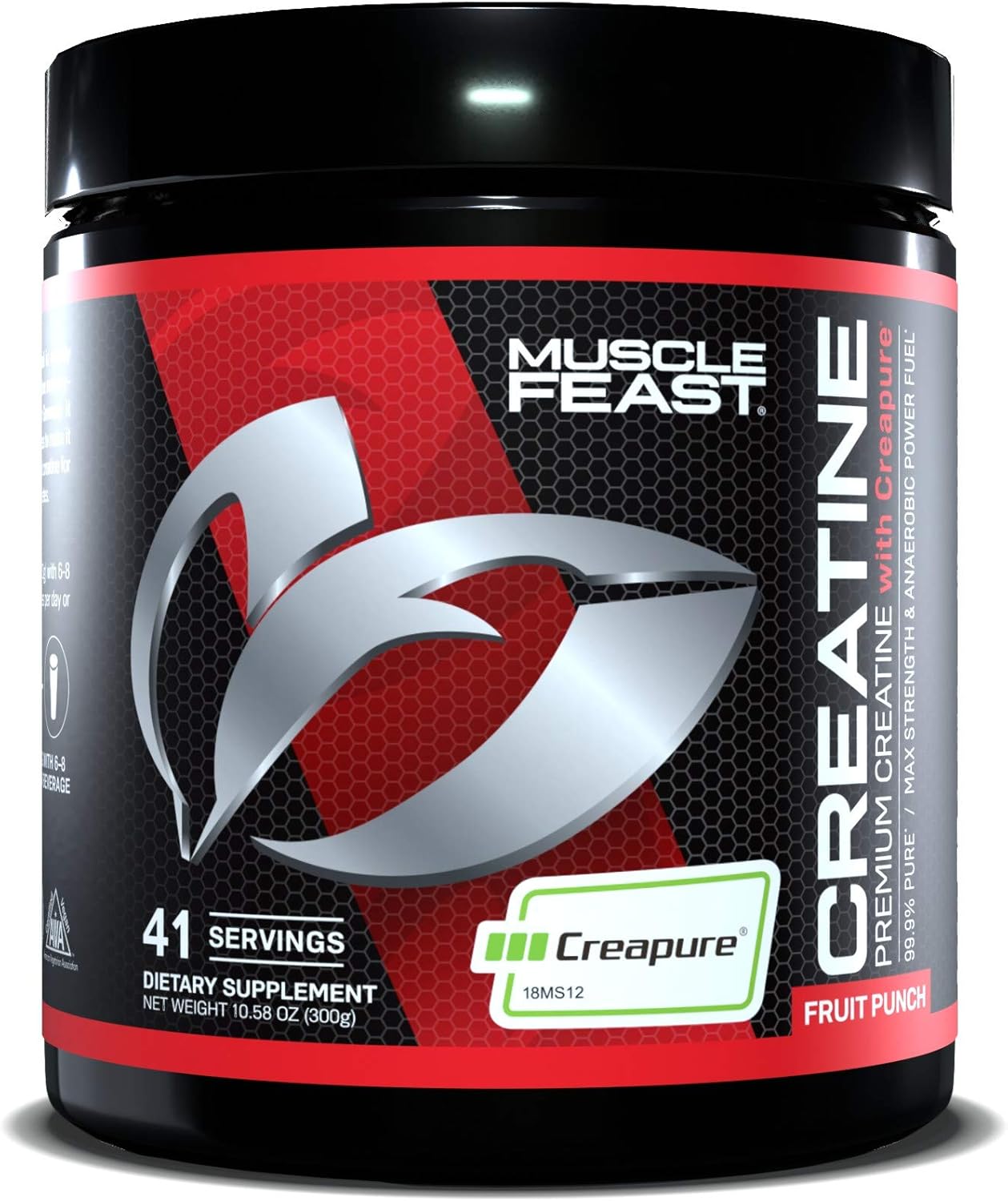 MUSCLE FEAST Creapure Creatine Monohydrate Powder | Premium Pre-Workout or Post-Workout | Easy to Mix, Gluten-Free, Safe and Pure, Kosher Certified (300g, Unflavored): Health & Personal Care