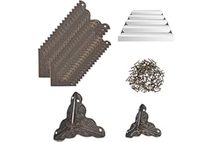 NICENEEDED 35 PCS Stair Dust Inner Corners, 1/1.4 Inch Decorative Box Corner Cover Pad with Screws Vintage Table Corner Prote