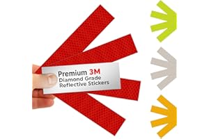 SmartSign 1.2 x 6 inch Red Reflective Strips - Pack of 4, Premium 3M Diamond Grade Reflective Stickers for Night Safety/Backpacks/Bicycles/Vehicles, Hi-Tack Adhesive, Made in USA
