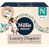 Luxury Diapers &ndash; Ultra Soft Cloud Touch Disposable Diapers with 12 Hour Absorbency &amp; Wetness Indicator (N - 88ct)