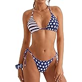 SUUKSESS Women String Bikini Set Tie Side Thong Sexy Halter Swimsuits 2 Pieces