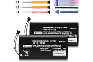 2 Pack HAC-006 Battery Replacement for Nintendo Switch HAC-015 HAC-016 Left & Right Joy-Con Controller with Tool Kit 3.7V 525