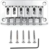 Xuxing 78mm Fixed Hardtail Bridge for 6 String Fender Strat Tele Electric Guitar (Chrome, 78mm)