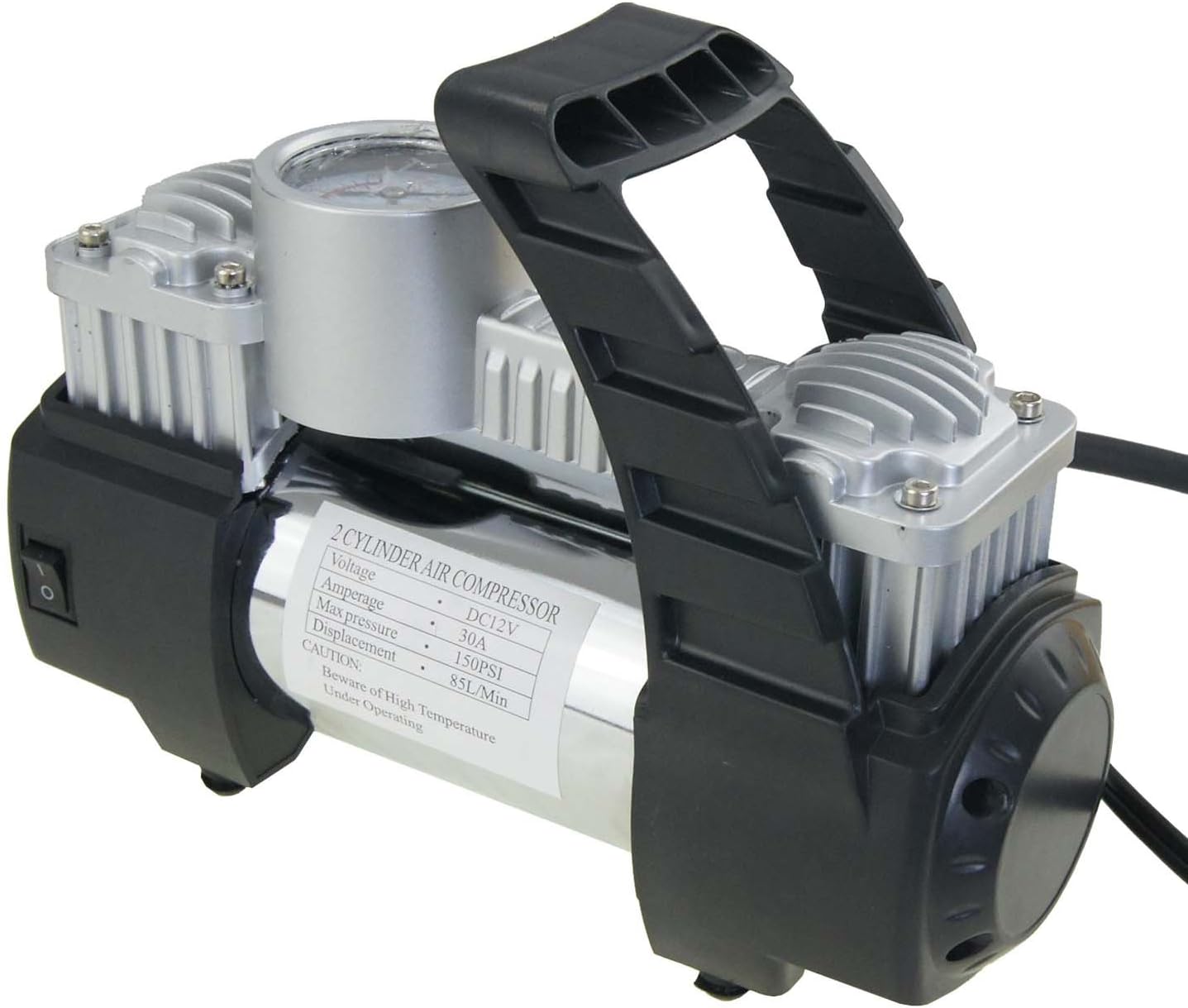 KATSU Car Tyre Inflator 12V 30Amp Professional Large Volume Portable Air Compressor Tire Pump 150PSI with Double Cylinder for Auto Car Van Trucks Inflatables 451717 - Image 3