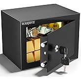 WASJOYE Home Cabinet Safe Box - Key Lock Coffre Fort High Security Safety Box, 0.5 Cubic Feet Steel Safes for Home/Office/Hot