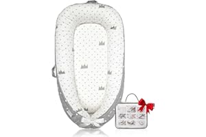 MEINDOOVM Baby Lounger | Organic Cotton Infant Lounger | Reversible, Adjustable & Portable Floor Lounger | Soft, Breathable, Washable Cover