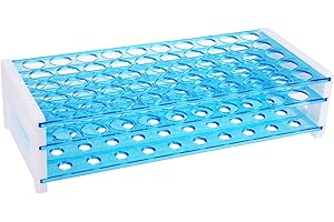 NIUXTOOL Removable Centrifuge Tube Rack Set – 10ml/15ml/50ml Multipurpose Lab Tube Holder, 2 Pack Large & Small Racks for Lab & Home Use (Blue - 50 Holes 1Pack)