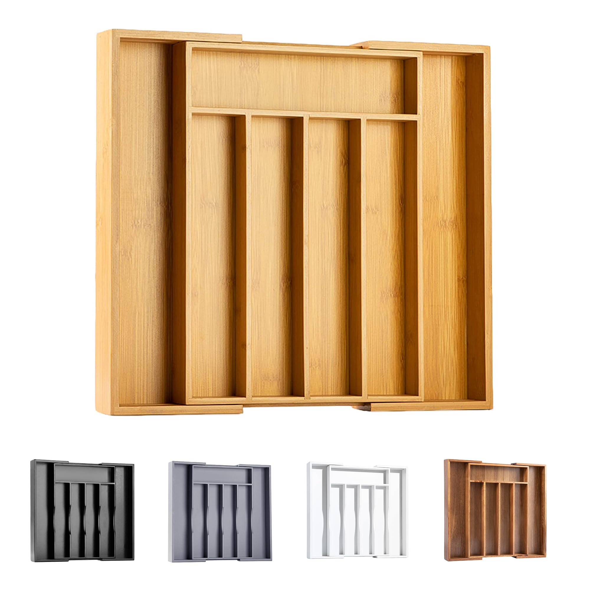 Photo 1 of Bellsal Silverware Organizer Kitchen Drawer Organizer Expandable Bamboo Utensil Holder Cutlery Tray for Kitchen Utensil and Flatware Bedroom Office