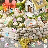 JOLCEEY 100pcs Mini Ducks Glitter Resin Tiny Ducks 10 Colors Aquarium Dollhouse view 5