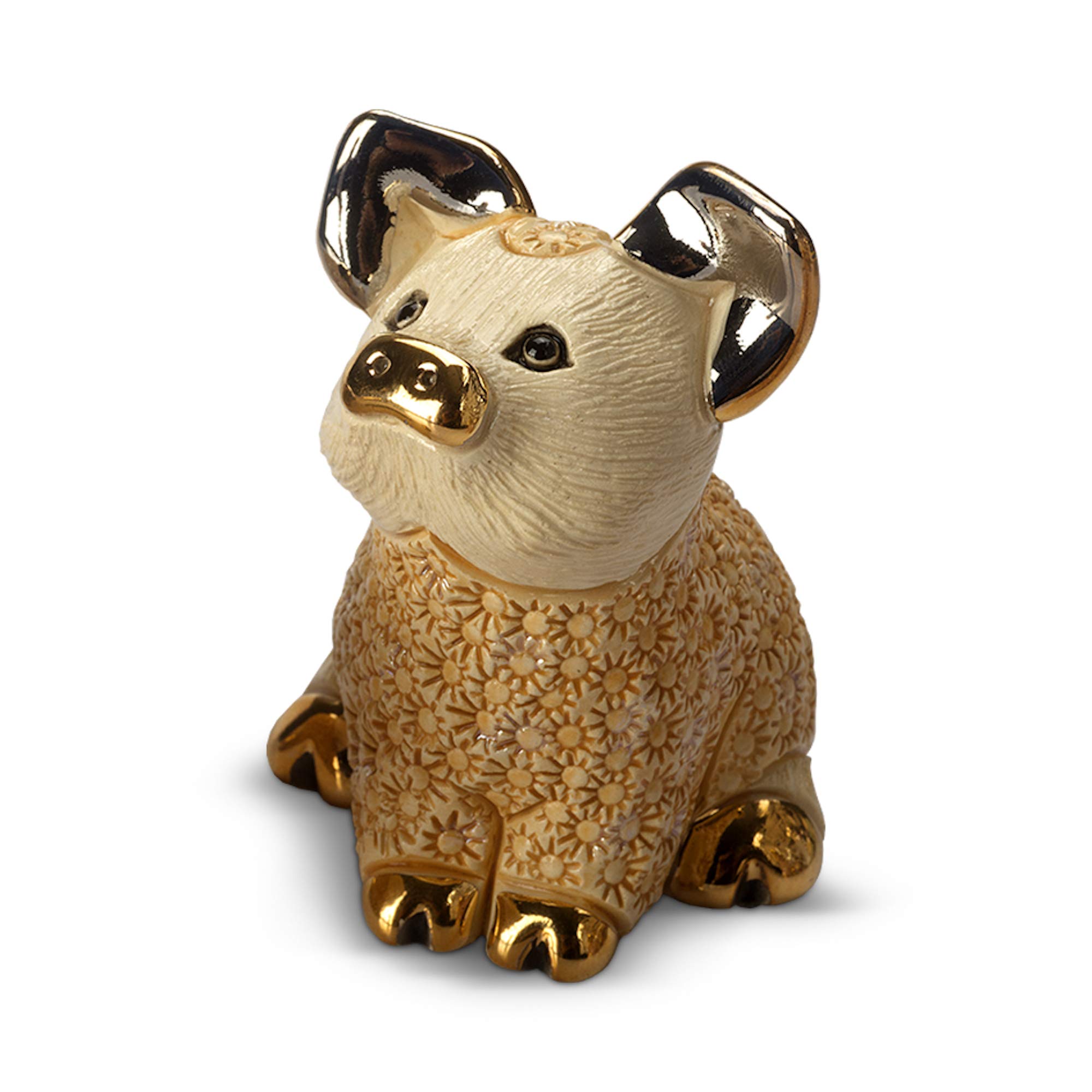 De Rosa Rinconada - Piglet Sitting Orange Figurine